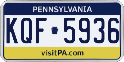 PA license plate KQF5936