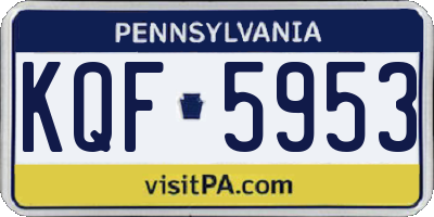 PA license plate KQF5953