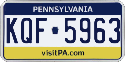 PA license plate KQF5963