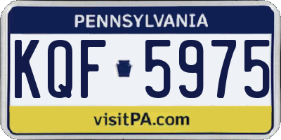 PA license plate KQF5975