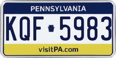 PA license plate KQF5983