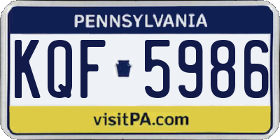 PA license plate KQF5986