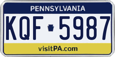 PA license plate KQF5987