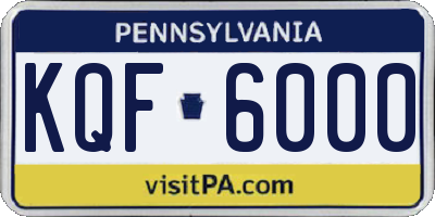 PA license plate KQF6000