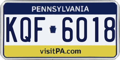 PA license plate KQF6018