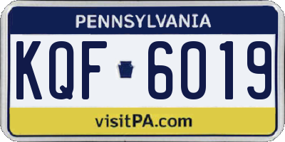 PA license plate KQF6019
