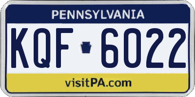 PA license plate KQF6022