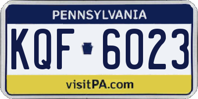 PA license plate KQF6023