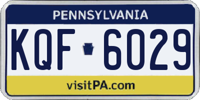 PA license plate KQF6029