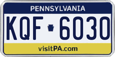 PA license plate KQF6030