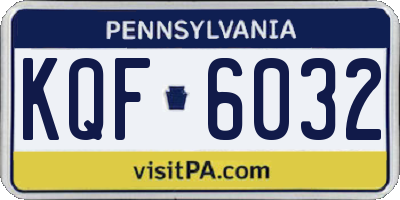 PA license plate KQF6032