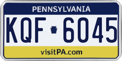 PA license plate KQF6045