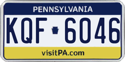 PA license plate KQF6046