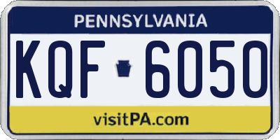 PA license plate KQF6050