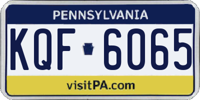 PA license plate KQF6065