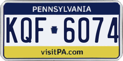 PA license plate KQF6074