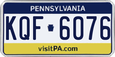 PA license plate KQF6076