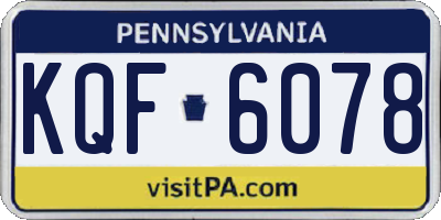 PA license plate KQF6078