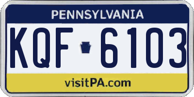 PA license plate KQF6103