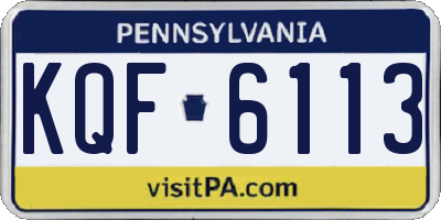 PA license plate KQF6113