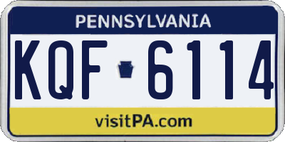 PA license plate KQF6114