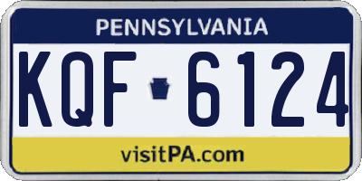 PA license plate KQF6124