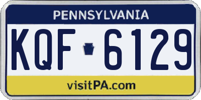 PA license plate KQF6129
