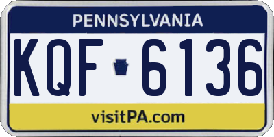 PA license plate KQF6136