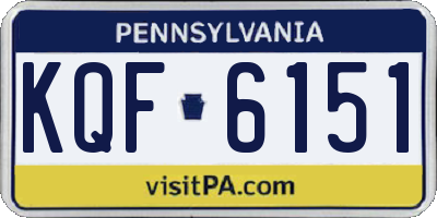 PA license plate KQF6151