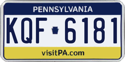 PA license plate KQF6181