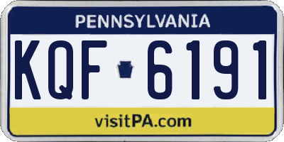 PA license plate KQF6191
