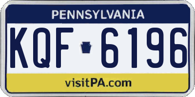 PA license plate KQF6196