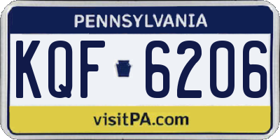 PA license plate KQF6206