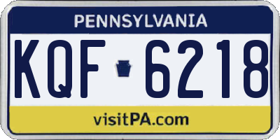 PA license plate KQF6218