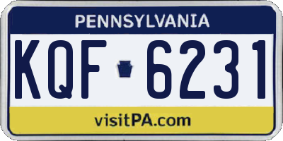 PA license plate KQF6231