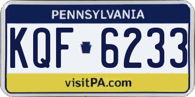 PA license plate KQF6233