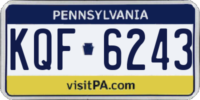 PA license plate KQF6243