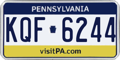 PA license plate KQF6244