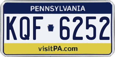PA license plate KQF6252