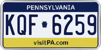 PA license plate KQF6259
