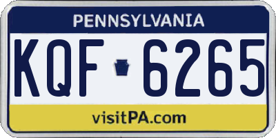 PA license plate KQF6265