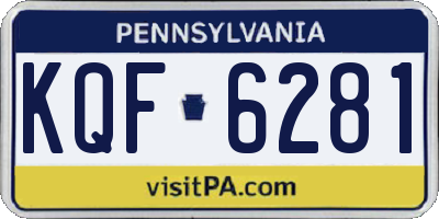 PA license plate KQF6281