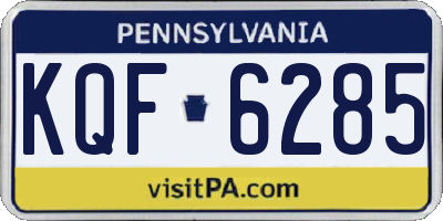 PA license plate KQF6285