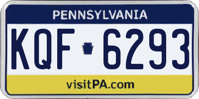 PA license plate KQF6293