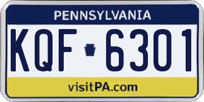 PA license plate KQF6301