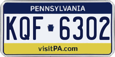 PA license plate KQF6302