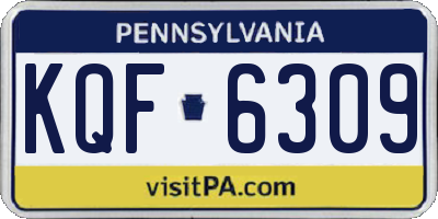 PA license plate KQF6309
