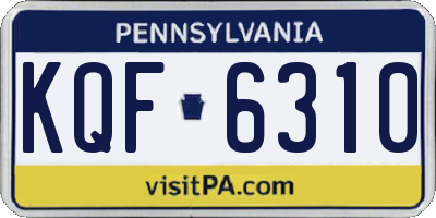 PA license plate KQF6310