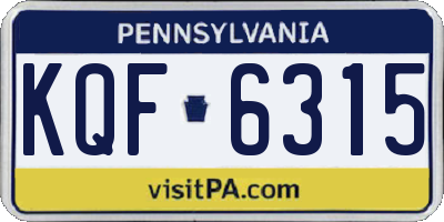 PA license plate KQF6315
