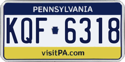 PA license plate KQF6318